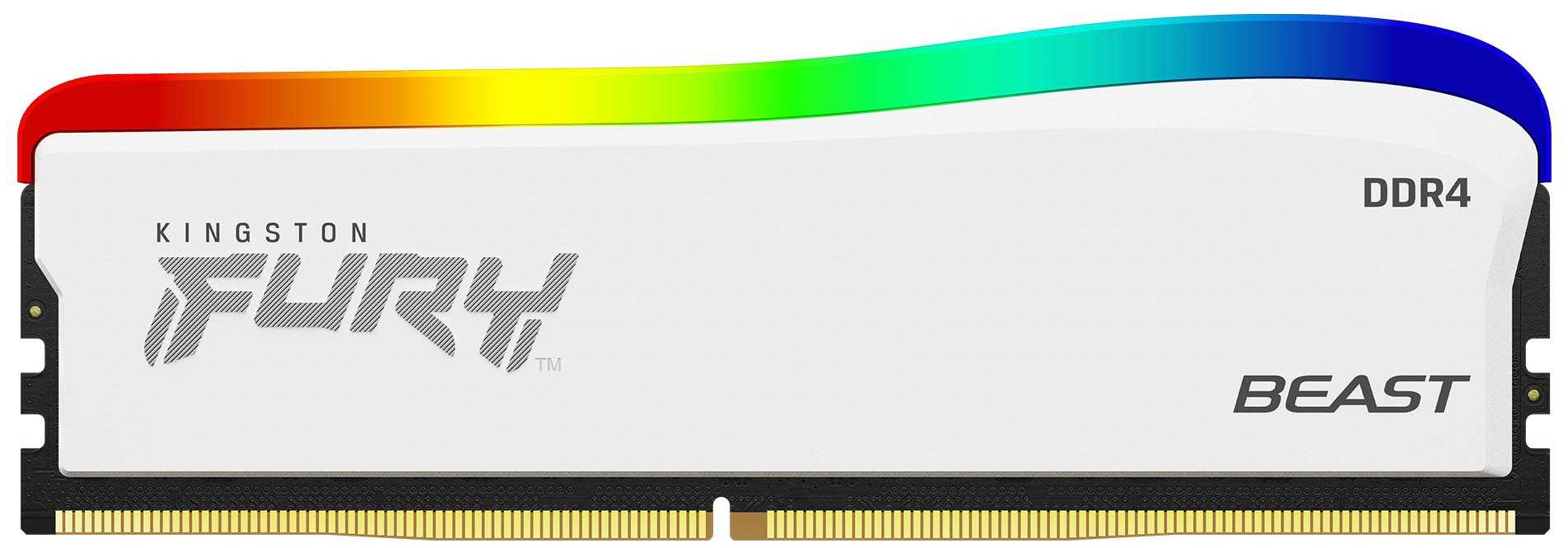 MEMORIA UDIMM DDR4 3200MHZ 8GB RGB KINGSTON FURY BEAST WHITE
