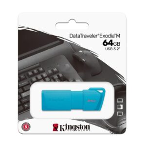 Pendrive DTXM KINGSTON 64GB Aqua Blue Turquesa - Imagen 3
